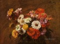 Zinnias en un florero pintor Henri Fantin Latour